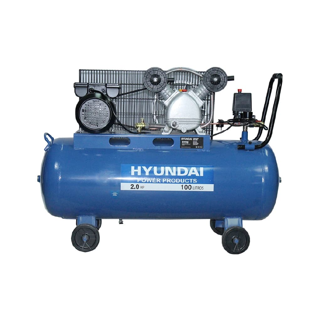 Compresor Hyundai Monofásico 2hp 100l 115psi Correa